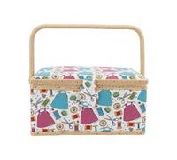Haofy Scatola da Cucito Portatile, Design Leggero, Materiali Robusti, Angoli di Cucito Unici 260 ° Divisori Trasparenti, Struttura a Doppio Strato, Idea Vintage per gli Appassionati