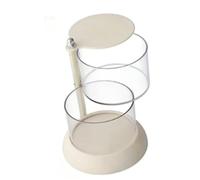 Haofy Scatola Portaoggetti per Spugna per Trucco, 2 Strati, Organizer Trasparente per Cosmetici con Rotazione di 360 Gradi, Perfetta per la vanità o l'uso in Viaggio (WHITE)