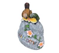 Haofy Scultura di Benvenuto con Doppio Passero, Ornamento da Giardino in Resina con Design Resistente alle Intemperie, per Cortile Esterno, Portico Anteriore, Decorazione del Cortile, Uso per Tutte