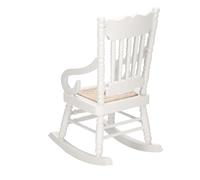 Haofy Sedia a Dondolo per Casa delle Bambole, Set di Mobili in Miniatura in Legno con Bordi Lisci, Perfetti per la Ricreazione dei Bambini e l'arredamento della Casa (WHITE)