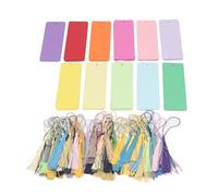 Haofy Segnali di Segnalibri di Cartoncino Colorato in Bianco Set con Nappe per Progetti Artigianali Fai -da -te e Tag, 120 Conteggi per L'artigianato per Bambini e la Produzione di Gioielli