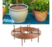 Haofy Set di 3 Coprivasi per Piante con 24 Picchetti Ritaglio Centrale per Vasi di Fiori Griglia di Protezione del Terreno ABS Marrone caffè per Piante da Interno Ed Esterno Mantieni (3PCS)