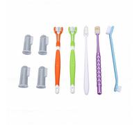 Haofy Set di 8 Spazzolini da Denti per Cani di Piccola e Grande taglia. Kit Sbianca i Denti e Rinfresca il Respiro dei Cani. Spazzolino da per Gatti (Imposta 1)