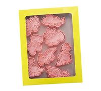 Haofy Set di Formine per Biscotti Dinosauro 8 Pezzi PP Rosa per Uso Alimentare per Rimuovere la Crosta di, Biscotti, Torte, Dessert, Artigianato, Stampo da Forno Facile da Pulire per