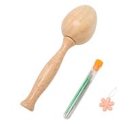 Haofy Set di Funghi per Rammendo con Superficie in Legno Levigante per Riparare Calzini e Maglioni, Manico Curvo con Contenitore Cavo per Aghi, Kit da Cucito per Rammendare la Casa, Progetti di