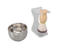 Haofy Set di Pennelli da Barba da 3 Pezzi, Supporto in Acrilico con Setola in Nylon Ad Asciugatura Rapida, Leggero da 8 Once, Regalo per la Toelettatura degli Uomini per papà, Fidanzato, Rasatura