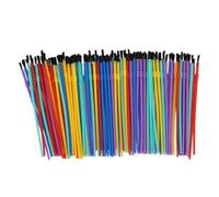 Haofy Set di Pennelli per Bambini da 100 Pezzi, Manico in Plastica, Nylon, per Acquerello, Pittura a Olio, Acrilico, Materiale Artistico Riutilizzabile, Kit Artigianale per Aula (16 cm)