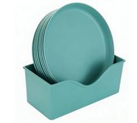 Haofy Set di Piatti Piani da 8 Pezzi Piatto da Portata Rotondo Riutilizzabile Piatto da Antipasto con Base Stabile per Snack Dessert Pane Divertente (GREEN)