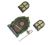 Haofy Set di Porte e Finestre in Miniatura in Miniatura, Crea Incantevoli Fate con Ornamenti Luminosi per Decorazione del Cortile, Ideale per l'immaginazione dei Bambini (22 cm)