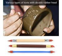 Haofy Set di Utensili Argillosi in Ceramica - Silicon -Tonstift Double Silicone Head Ideale per Modellare e Rimuovere le Tracce 3pcs Adatto per il Suono, i Progetti Artistici e le Sculture
