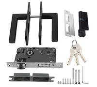 Haofy Set Maniglia per Porta, Serratura della Porta della Camera da Letto in Alluminio Spaziale Serratura della Maniglia della Camera da Letto di Sicurezza Domestica con Chiavi a Vite Nera