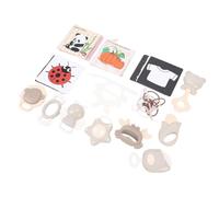 Haofy Set Massaggiagengive con Sonaglio per Bambini, Bastoncino da Dentizione in Morbido Silicone con Libri di Stoffa e Giocattoli Sensoriali per lo Sviluppo del Neonato