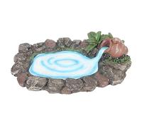 Haofy Squisito Laghetto Roccioso da Giardino in Miniatura Dipinto a Mano con Dettagli, Materiale in Resina Resistente, Perfetto per la Decorazione di Interni Ed Esterni, Lungo 6,5 Pollici