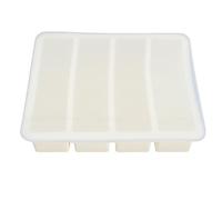 Haofy Stampo per Cubetti Lungo e Stretto in Silicone per Vassoio di Ghiaccio con Coperchio a Rilascio Facile per Bottiglie, Cocktail, caffè, (WHITE)