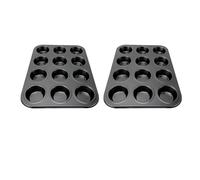 Haofy Stampo per Muffin da 2 Pezzi, 10,55x13,9x1,22 Pollici, Stampo Antiaderente per Cupcake, Resistente Al Calore, in Acciaio Al Carbonio, per Stampi per Muffin per Pirottini in