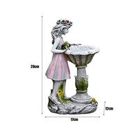 Haofy Statue da Giardino Solare in Resina Angelo Figurazione Esterno per Esterno per L'ingresso del Piano di Coda con Cortile con Luce Solare per Decorazione da Giardino (M)