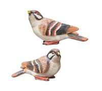 Haofy Statue di Uccelli da Esterno, 1 Paio, Statuette di Uccelli Dipinte a Mano, Resistenti Alle Intemperie, Ornamenti Compatti per Giardino, Vaso di Fiori, Libreria, Patio, (BROWN)