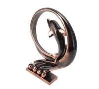 Haofy Statuetta di Delfino Scultura in Resina Artigianale da 6,7 pollici con Base Antiscivolo per la Casa e l'ufficio - Display Stabile con Design Simbolico a Tema Costiero (Modello 1201021079)