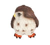 Haofy Statuetta di Gufo da 6,7 Pollici Artigianale in Resina con Dettagli Realistici di Piume e Occhi Trasparenti Intagliati per Soggiorno, Ufficio, Decorazione per Libreria, Armadietto del Vino,