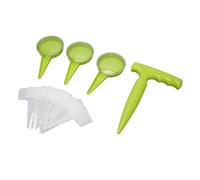 Haofy Strumento per Piantare Semi, Impostazioni Regolabili per Semi Piccoli, Dispenser Portatile da Giardino Verde Fluorescente per Uso Interno Ed Esterno