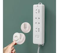 Haofy Supporto per Presa Multipla a Parete, Struttura in Plastica di Alta qualità, Design Rotondo, Installazione Autoadesiva, Organizzazione Salvaspazio per Casa e Ufficio