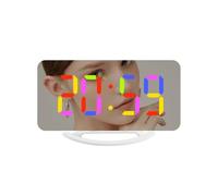 Haofy Sveglia Digitale a LED con Display RGB, Schermo a Specchio 6,69 Pollici, Doppie Porte di Ricarica USB, Oscuramento Automatico, Montabile a Parete per Camera Letto, Ufficio Domestico