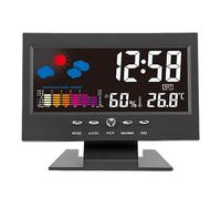 Haofy Sveglia Digitale con Display di Temperatura e umidità, Attivazione Sonora, Materiale ABS, Design Moderno, Monitor Meteorologico per Interni per Camera da Letto, Casa