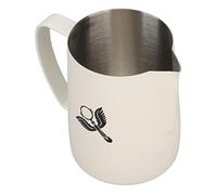 Haofy Tazza Professionale per Schiuma di Latte in Acciaio Inossidabile con Beccuccio a Bocca D'aquila per Preparazione del caffè 600 Ml, per Baristi e Uso Domestico (WHITE)