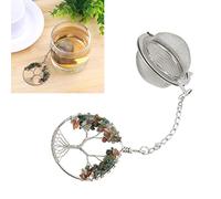 Haofy Tè a Infusentatore a Sfera a Sfera di del Design della Vita 304 in Acciaio Inossidabile con Gemma Naturale per il di Birra Al tè Foglie (Tipo 1)