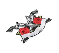 Haofy Toppa Ricamata, Disegno di Fiori e Pistole, Applique Resistente 30x21 Cm per Giacche e Jeans Moda Fai da Te