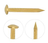 Haofy Unghia della Testa Rotonda, 4pcs Fissante di Mestiere Fai -da -te in Ottone Vintage con 3 Dimensioni 0,4 0,6 0,71 Pollici per la Lavorazione del Legno e L'installazione (18 mm di lunghezza)