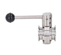 Haofy Valvola a Morsetto a Farfalla in Acciaio Inossidabile Sanitario per Connessione Rapida, Controllo del Flusso D'acqua per L'industria Farmaceutica e Chimica 1,6" PN Pressione Massima (38mm /