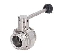 Haofy Valvola a Morsetto a Farfalla in Acciaio Inossidabile Sanitario per Connessione Rapida, Controllo del Flusso D'acqua per L'industria Farmaceutica e Chimica 1,6" PN Pressione Massima (45mm /