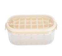 Haofy Vassoio per Cubetti di Ghiaccio a Doppio Strato con Coperchio e Contenitore per la conservazione. Stampo per Fabbricatore di Ghiaccio con 54 Griglie per Bevande Fredde (Beige (tipo con fondo