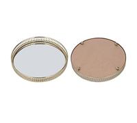 Haofy Vassoio per Specchio da 12 Pollici Dal Design Geometrico Rotondo con Finitura in Vetro a Specchio per Riporre Oggetti Compatti, Organizzare Trucchi, Espositori per Gioielli per Spogliatoio,