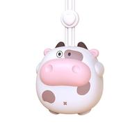 Haofy Ventilatore a Collo Appeso Dal Design Senza Lama, Pratico e Portatile, Design a Forma di Animale dei Cartoni Animati, Alimentato a Batteria (Mucca carina bianca)