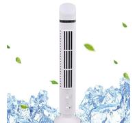 Haofy Ventilatore a Torre Senza Pale, Oscillazione di 90 Gradi, Raffreddamento Silenzioso a 34 DB, Compatto e Portatile, Presa USB o Batteria per Casa o Ufficio (WHITE)