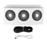 Haofy Ventilatore di Scarico per Auto 4000 Giri/min 3 Ventole 2 velocità Circolatore D'aria a Basso Rumore Alimentato Tramite USB per Finestrino Dell'auto Ventola per Radiatore per (WHITE)