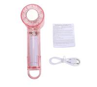 Haofy Ventilatore Portatile Trasparente Portatile 4 velocità Ventilatore Tascabile Ricaricabile USB Ad Alta velocità per Viaggi Home Office Batteria da 2000 MAh Cambia Colore Luce (PINK)
