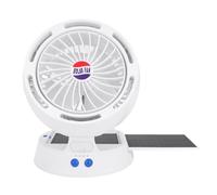 Haofy Ventilatore Solare, Angolo Regolabile con Luce LED per Campeggio e Viaggi all'aperto, Ventilatore Portatile Ricaricabile e Fonte di Alimentazione di Emergenza