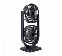 Haofy Ventilatore USB 2 in 1 a Doppia Testa Ventilatore da Scrivania Ricaricabile a Torre Piccola con Batteria da 2400 MAh Raffreddamento Personale Silenzioso a 3 velocità per Viaggi (GREY)