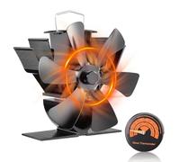 Haofy Ventilatori per Camino Design Compatto Ventilatore per Camino Ad Alta Efficienza Energetica per Uso in Cabina Ventilatore per Stufa a Legna Alimentato a Calore Funzionamento Silenzioso