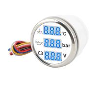 Haofy Voltmetro della Pressione Dell'olio della Temperatura Dell'acqua per Barche Ad Alta Precisione, Set di Indicatori Digitali 3 in 1 per Yacht e Motocicli, Design con Lettere Blu (Copertura