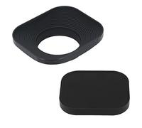 Haoge LH-B39T - Paraluce quadrato in metallo con tappo in metallo per obiettivo Fujifilm Fujinon 60 mm f/2.4 XF60mmF2.4 R Macro, Fuji 27 mm f/2.8 XF27mmF2.8 e altre lenti con filettatura filtro 39 mm