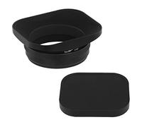 Haoge LH-E3T - Paraluce quadrato in metallo con anello adattatore da 49 mm con tappo in metallo per fotocamera Fujifilm Fuji FinePix X100 X100S X100T X70 X100F X100V sostituisce Fujifilm LH-X100 AR-X100 LH-X70, colore: Nero
