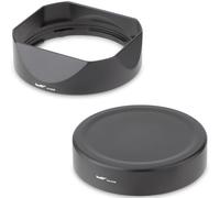 Haoge LH-X53B Paraluce quadrato in metallo per Fujifilm Fuji Fujinon XF 35 mm F1.4 R / XF35mmF1.4 R xf18 mm f2.8 paraluce con kit di tappi in metallo