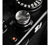 Haoge Pulsante dell'otturatore in metallo per Fujifilm XT5 X100VI XT50 GFX100RF xe5 X-Pro3 Nikon ZF zf DF e Leica Q3 43 M10 M-11 Superficie concava Argento, Nuova Versione: Diametro 12mm