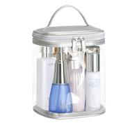 HAOGUAGUA Beauty case trasparente di alta qualità con tasca interna, astuccio trasparente per cosmetici per viaggi o uso quotidiano, borsa da spiaggia impermeabile per la cura della pelle solare,