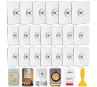 Haoh 20 Pezzi Ganci Adesivi per Quadri, Appendi Quadri Senza Chiodi, Chiodi Adesivi per Quadri Muro, Trasparenti Adesivi Ganci per Quadri, Foto, Pittura, Orologio, No Foratura