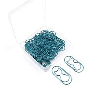 Haohai 50 graffette a forma di gatto, per ufficio, scuola, casa, scrivania, organizer (blu)